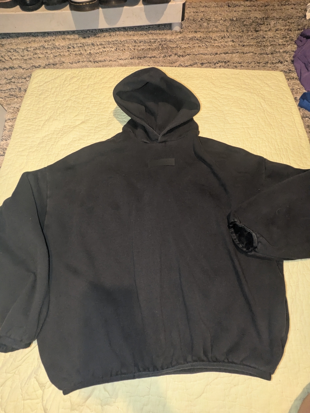 Fear of God Black Oversized Pullover Hoodie